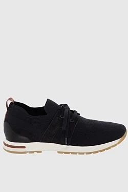 Black textile sneakers for women