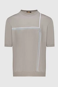 Beige Short Sleeve Jumper for men