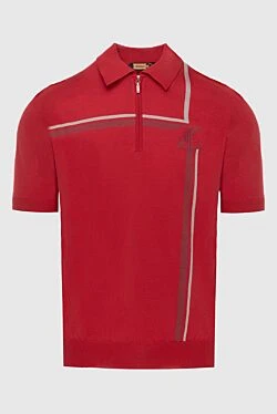 Cotton and silk polo red for men