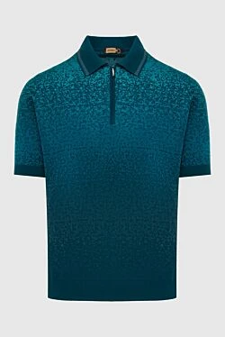 Cotton and silk polo green for men