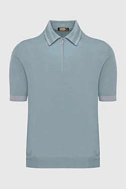 Cotton and silk polo gray for men