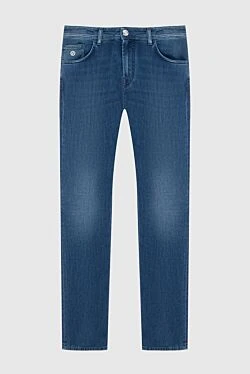 Бүркіт кестесі бар ерлерге арналған көк джинсы шалбар