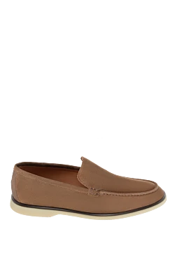 Brown suede loafers for men