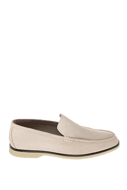 Beige suede loafers for men