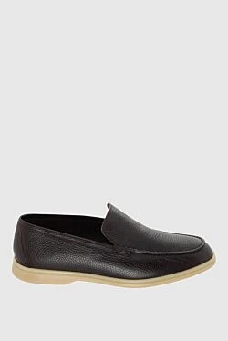 Brown leather loafers for men