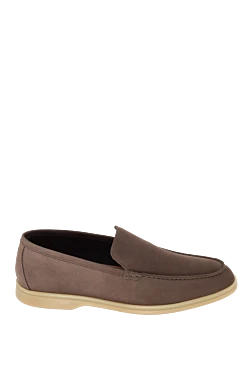 Brown nubuck loafers for men