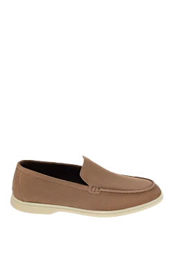 Brown nubuck loafers for men