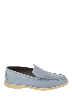 Gray nubuck loafers for men