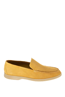 Yellow suede loafers for men