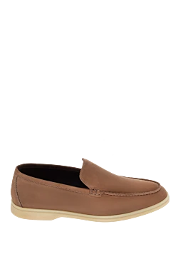 Brown nubuck loafers for men