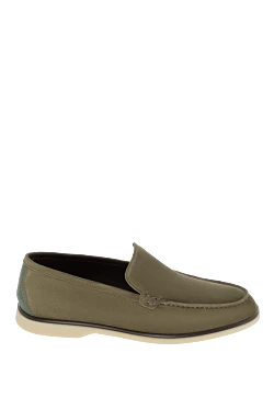 Green suede loafers for men