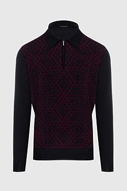 Long Sleeve Polo in Silk and Cashmere black for men