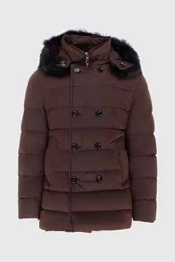 Men's down jacket made of polyamide brown