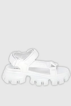 White leather sandals for women