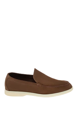 Brown suede loafers for men