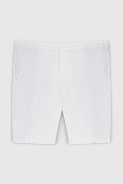 White cotton and elastane shorts for men