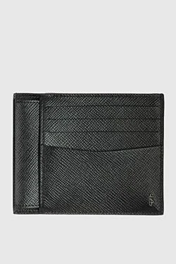 Business card holder made of genuine leather black for men