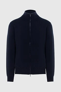 Men's cashmere cardigan blue