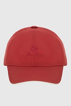 Red polyamide cap for men