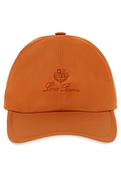 Orange polyamide cap for men