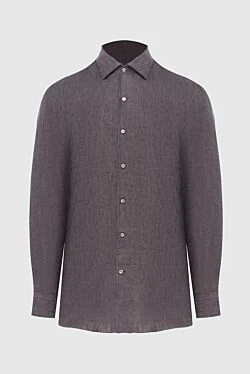 Men's brown linen shirt