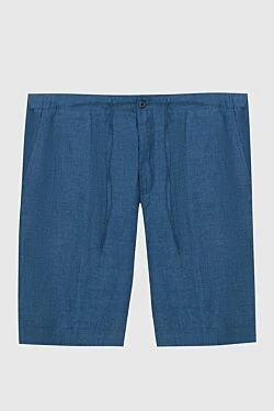 Blue linen shorts for men