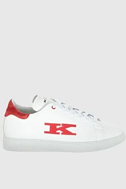 White leather sneakers for men