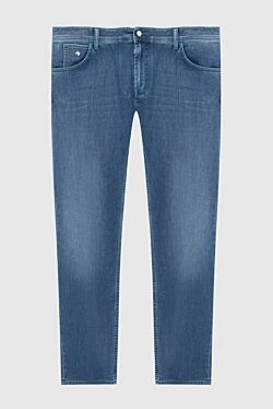 Мужские джинсы синие из натурального хлопка деним