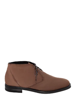 Ботинки из замши коричневые с классической шнуровкой