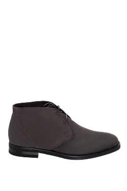 Ботинки из натуральной замши глубокого коричневого цвета