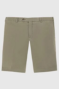 Green cotton and elastane shorts