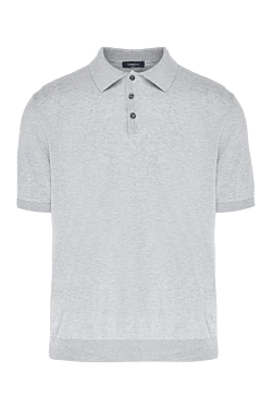 Gray cotton and silk polo