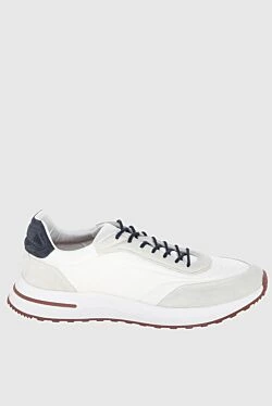 Sneakers in suede and polyester white for men