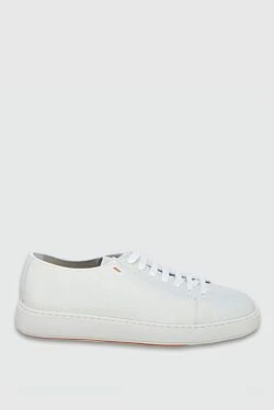 White leather sneakers for men