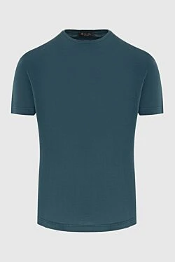 Silk and cotton T-shirt green for men