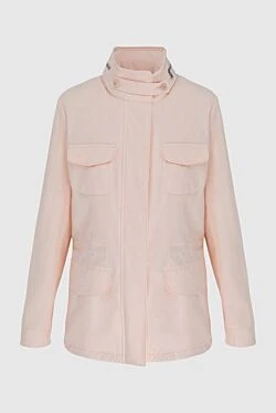 Women's pink polyamide and cashmere windbreaker