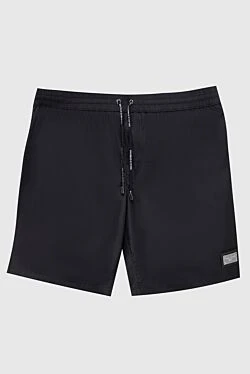 Men's black polyester beach shorts