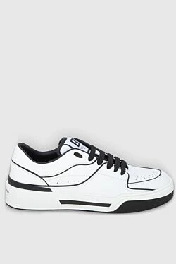 White leather sneakers for men