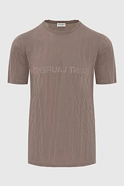 Beige cotton T-shirt for men