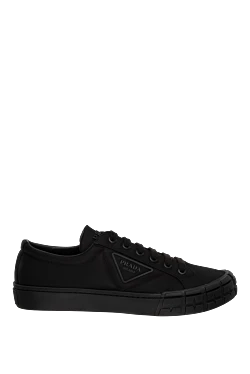 Black polyester sneakers for men