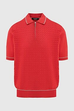 Поло на молнии с рельефной вязкой и эластичным поясом