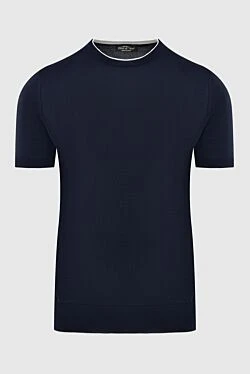 Blue silk jumper for men