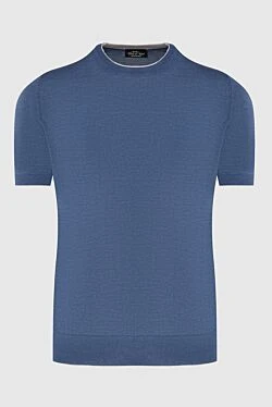 Blue silk jumper for men