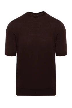 Cotton short sleeve jumper brown for men