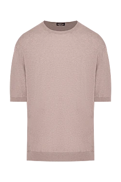 Cotton short sleeve jumper beige for men