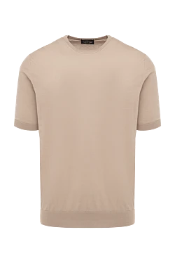 Cotton short sleeve jumper beige for men