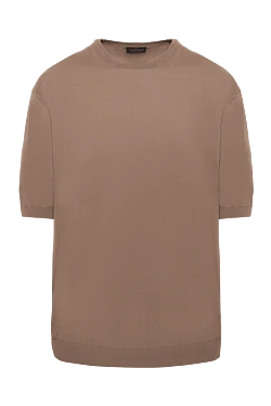 Cotton short sleeve jumper brown for men