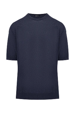 Cotton short sleeve jumper blue for men