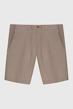 Beige linen shorts for men