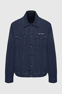 Cotton and polyester denim jacket blue for men